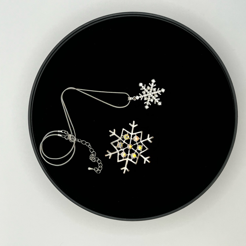 Snowflake Rhinestone Necklace and Brooch - Picture 8 of 8